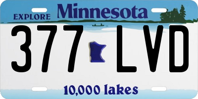 MN license plate 377LVD