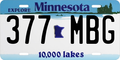 MN license plate 377MBG