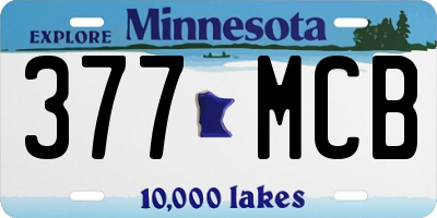 MN license plate 377MCB