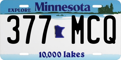 MN license plate 377MCQ