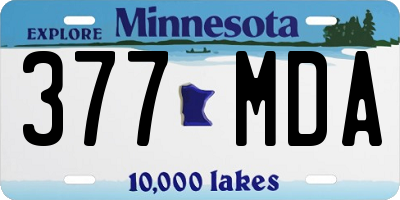 MN license plate 377MDA