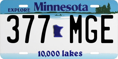 MN license plate 377MGE