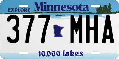 MN license plate 377MHA