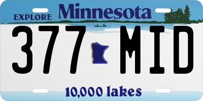 MN license plate 377MID
