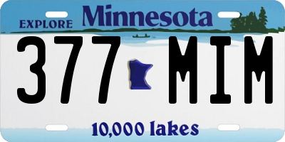 MN license plate 377MIM