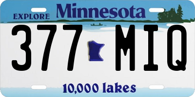 MN license plate 377MIQ