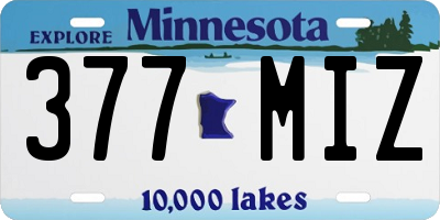 MN license plate 377MIZ