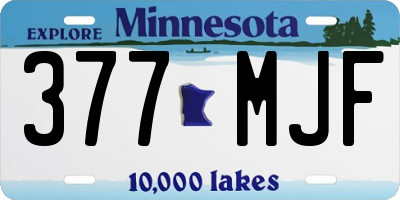 MN license plate 377MJF