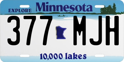 MN license plate 377MJH