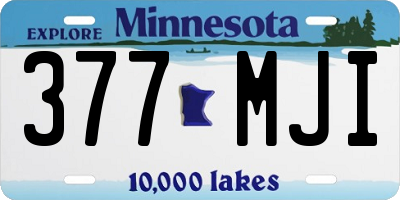 MN license plate 377MJI