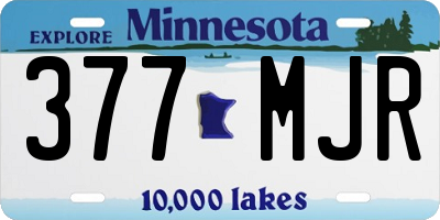 MN license plate 377MJR