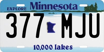 MN license plate 377MJU