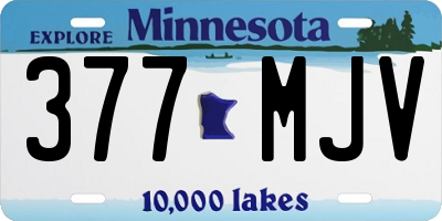 MN license plate 377MJV