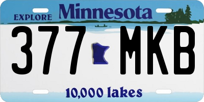 MN license plate 377MKB