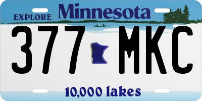 MN license plate 377MKC