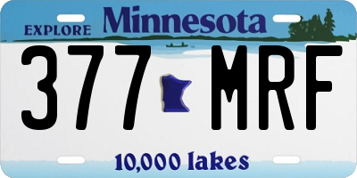 MN license plate 377MRF