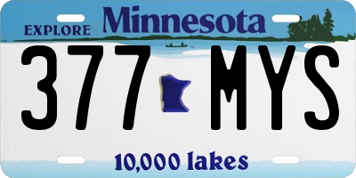 MN license plate 377MYS