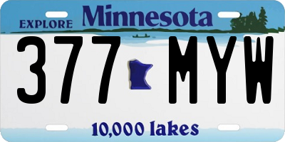 MN license plate 377MYW