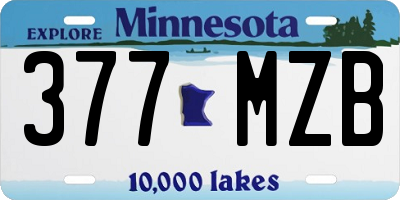 MN license plate 377MZB