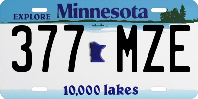 MN license plate 377MZE
