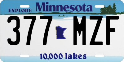 MN license plate 377MZF