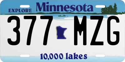MN license plate 377MZG