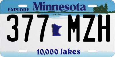 MN license plate 377MZH