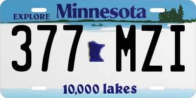 MN license plate 377MZI