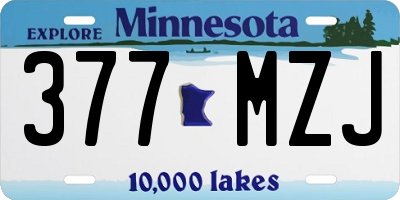 MN license plate 377MZJ