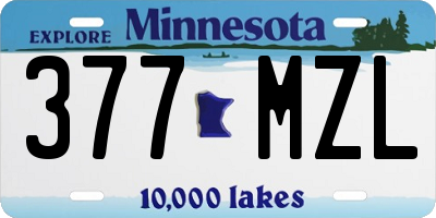 MN license plate 377MZL
