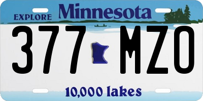 MN license plate 377MZO