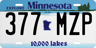 MN license plate 377MZP