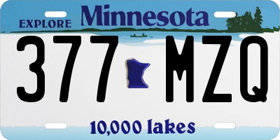 MN license plate 377MZQ
