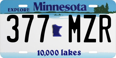 MN license plate 377MZR