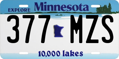 MN license plate 377MZS