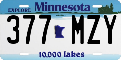 MN license plate 377MZY
