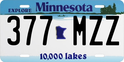MN license plate 377MZZ
