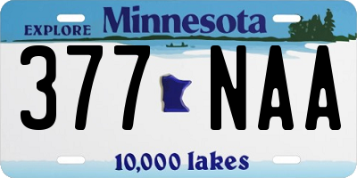 MN license plate 377NAA