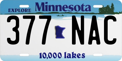 MN license plate 377NAC
