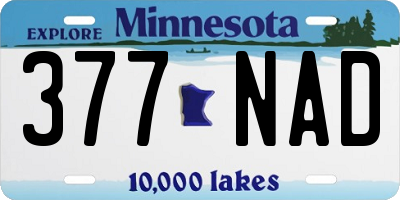 MN license plate 377NAD