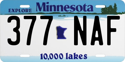 MN license plate 377NAF