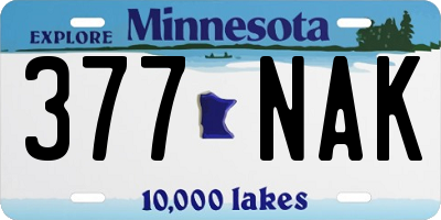 MN license plate 377NAK