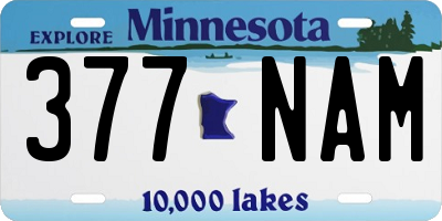 MN license plate 377NAM