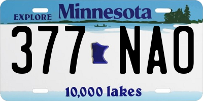 MN license plate 377NAO
