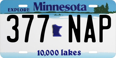 MN license plate 377NAP