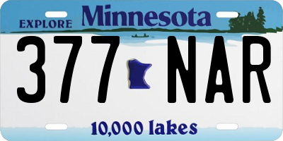 MN license plate 377NAR