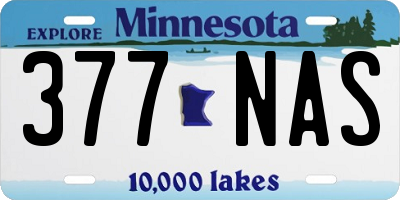 MN license plate 377NAS