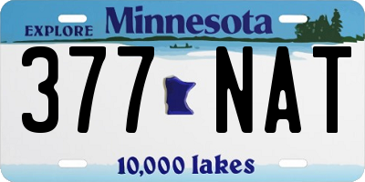 MN license plate 377NAT