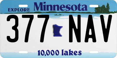 MN license plate 377NAV