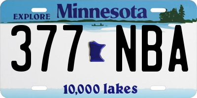 MN license plate 377NBA